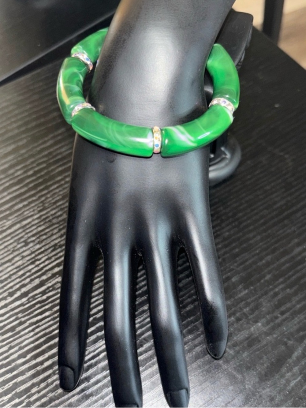 REESELYN CREATIONS Handcrafted Stretch Tube Bangles w/ Rhinestone Spacers - Picture 6 of 11